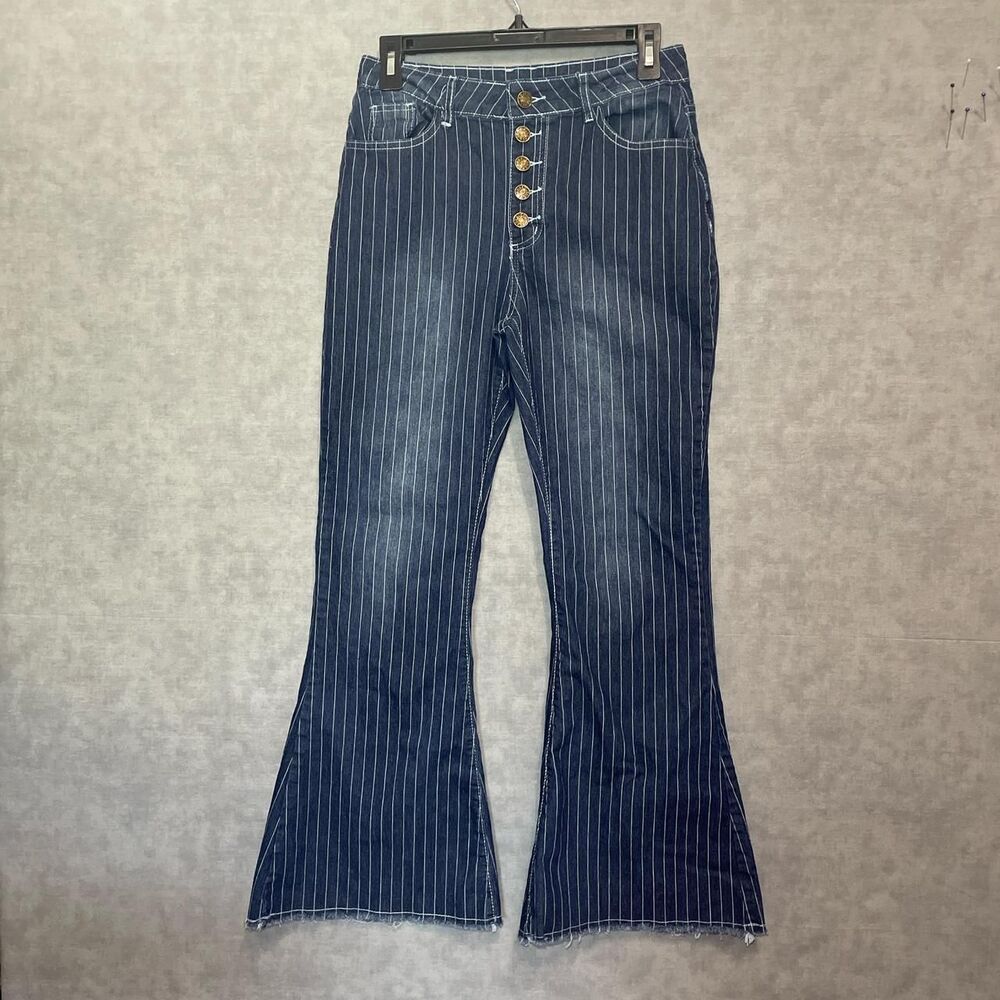 Flare striped jeans